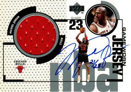 Autographed Chicago Bulls Michael Jordan Upper Deck Red 1995